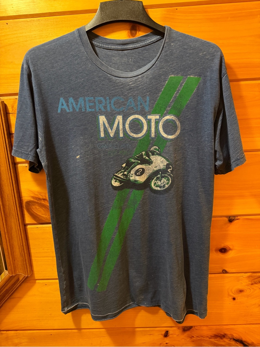 Short Sleeve Graphic Tee - Blue with Green Accents